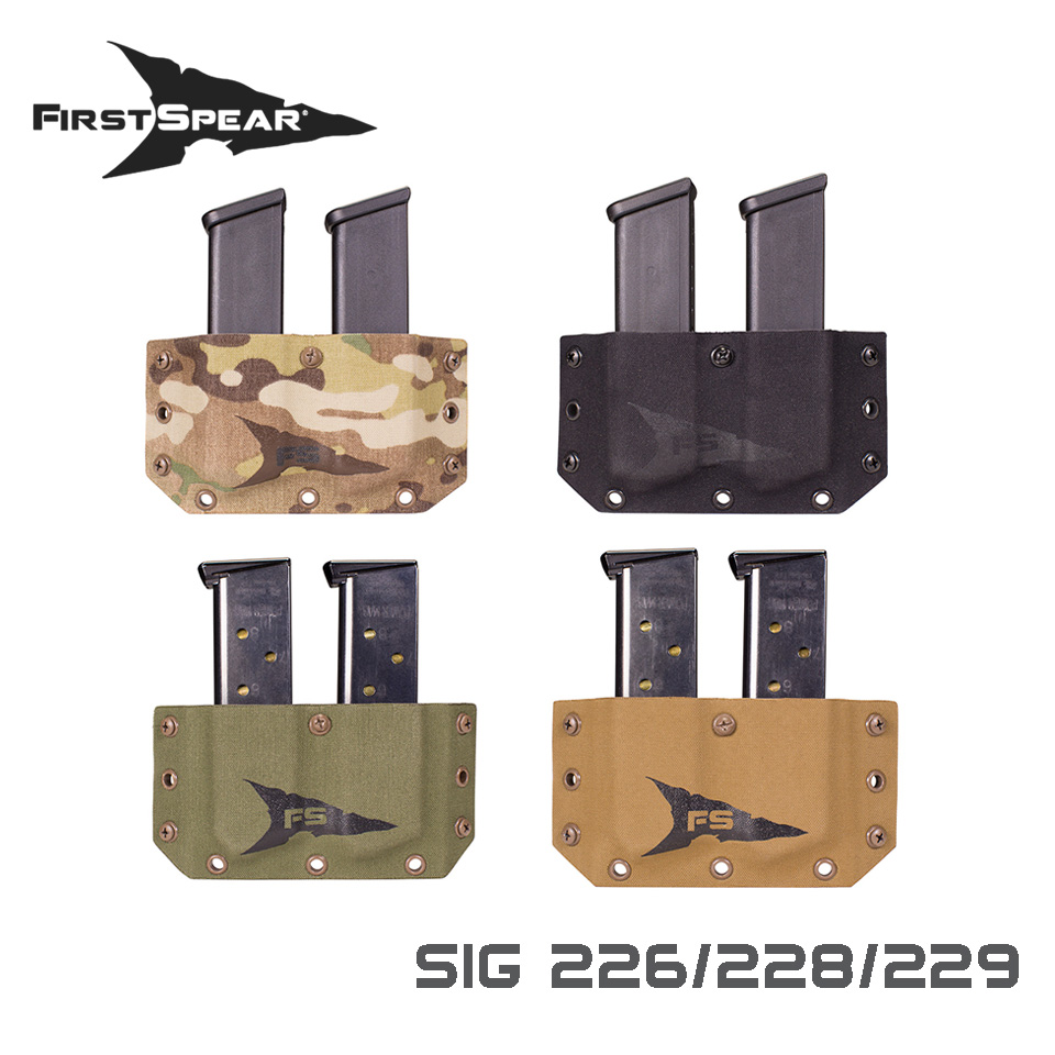 SSV Belt Mounted Double Magazine Pocket, Pistol - Sig 226/228/229 : Ranger Green
