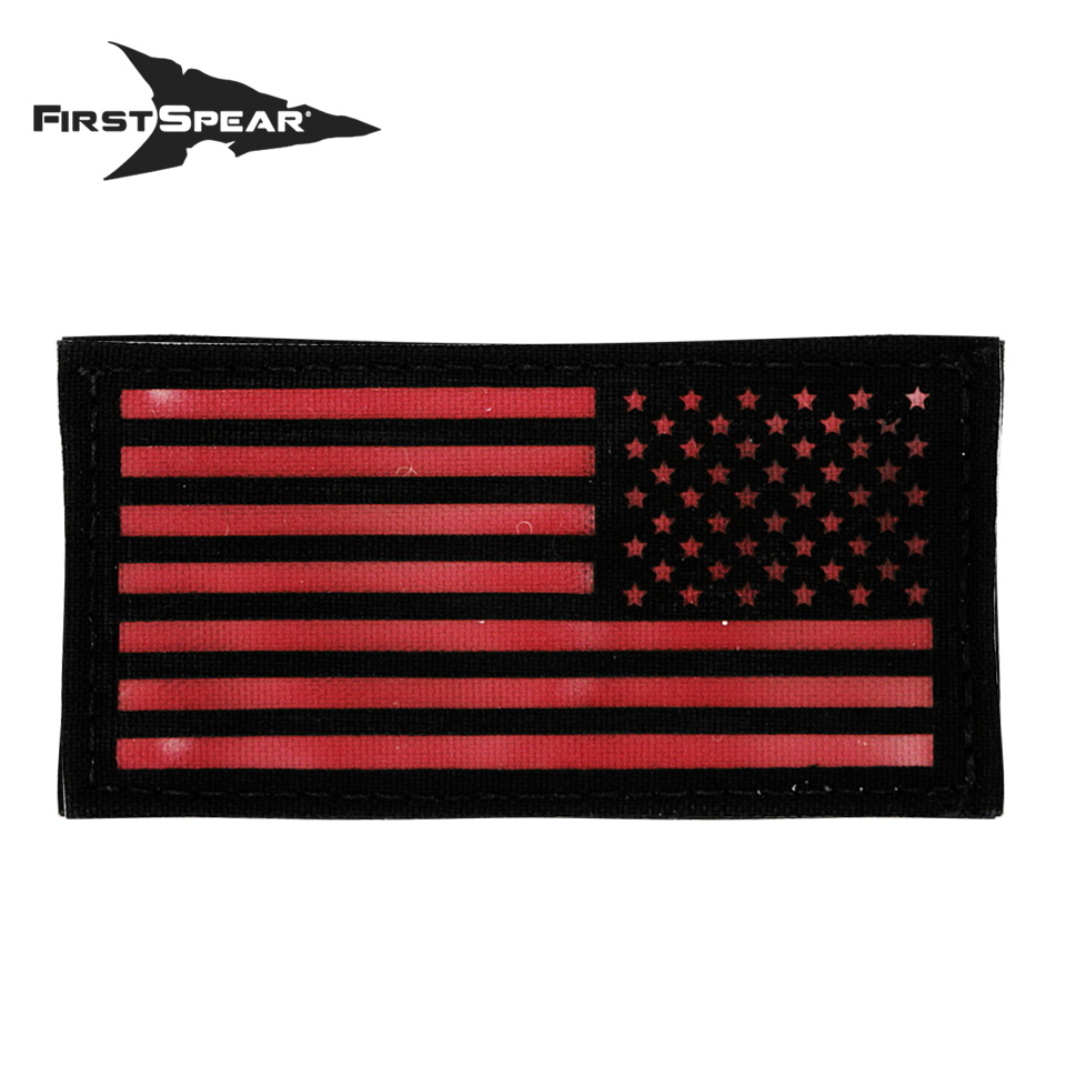 Cell Tag IFF Patch 2×4 American Flag Reverse - Letter Color Red : Coyote / Red