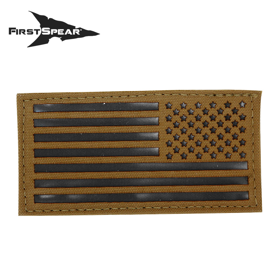 Cell Tag IFF Patch 2×4 American Flag Reverse - Letter Color Black : Manatee Grey / Black