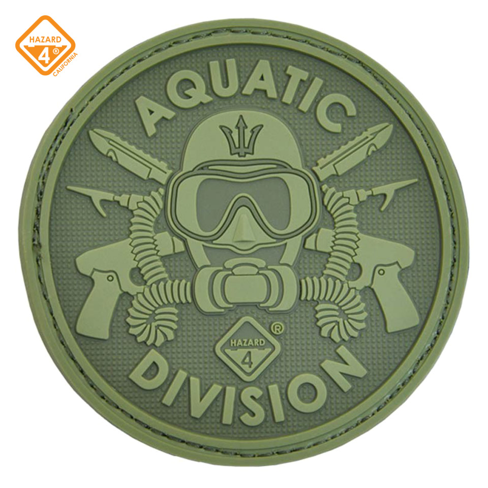 Aquatic Division Patch - rubber velcro patch : OD Green