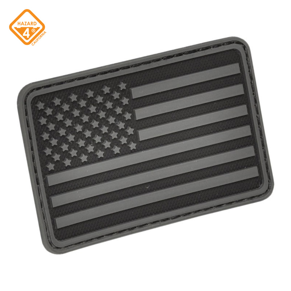 USA Flag (Left Arm) Rubber 3D Velcro Morale Patch : OD Green