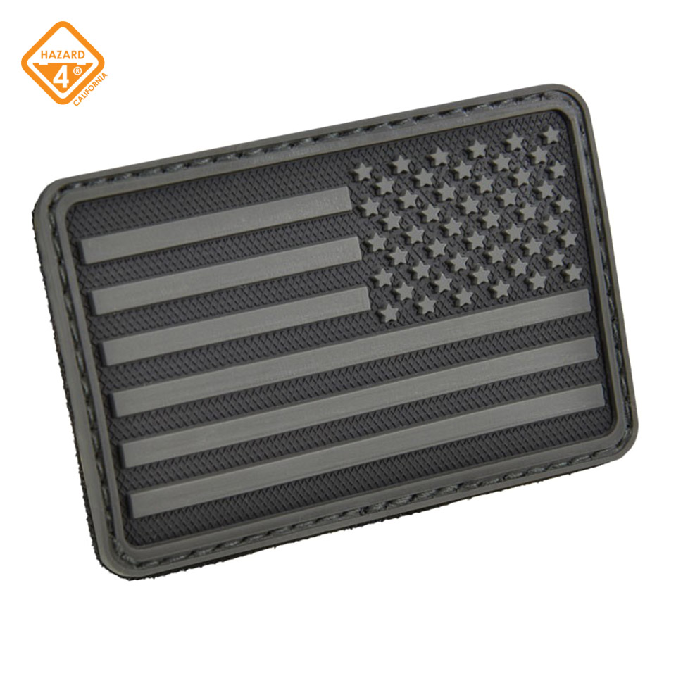 USA Flag (Right Arm) Rubber Velcro Patch : Glow-in-the-Dark