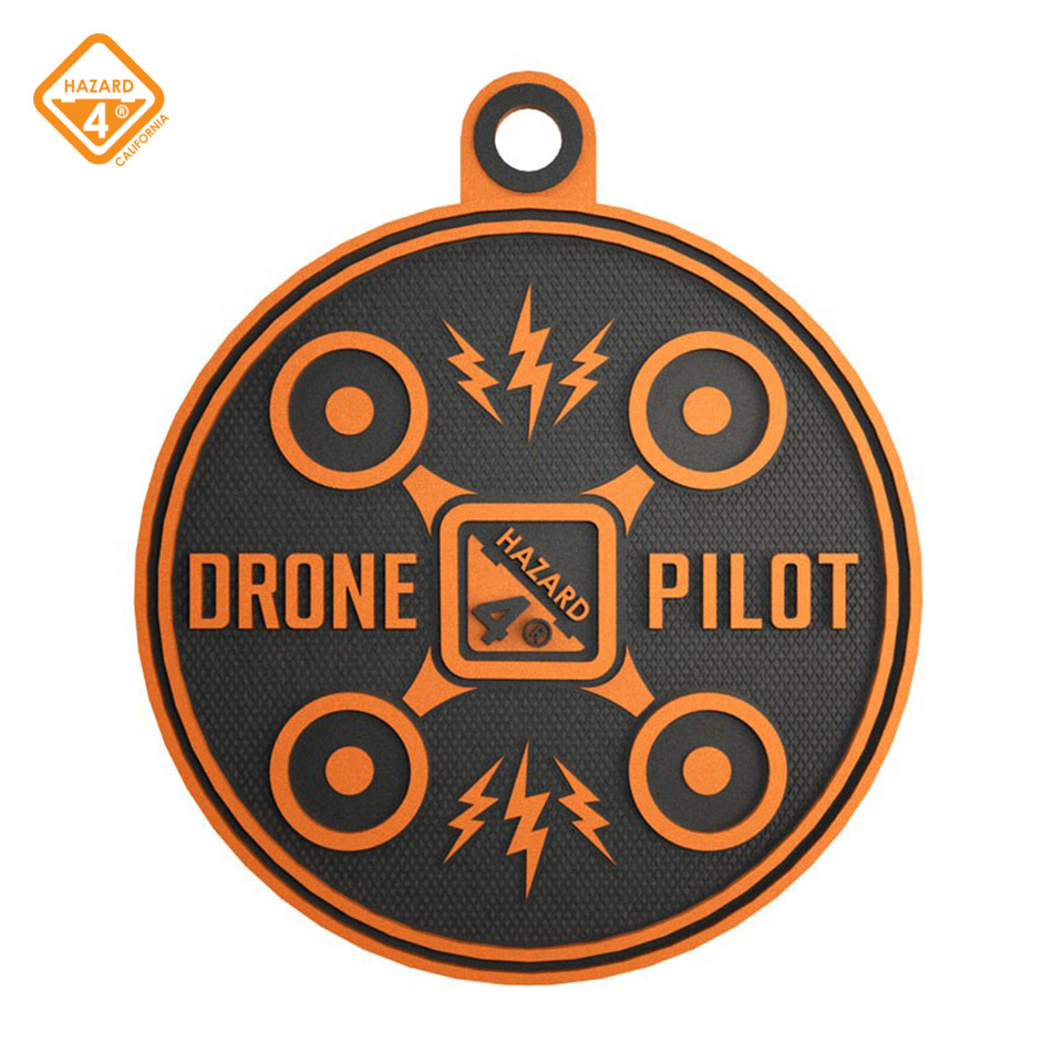 Drone Pilot - rubber velcro patch : Orange