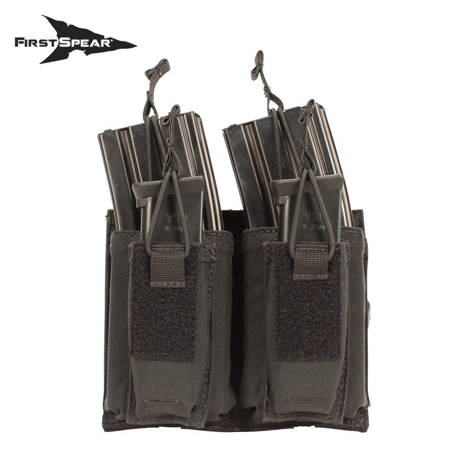 M4 Double Speed Reload with Pistol Pockets : 6/9 / Black（MOLLE and PALS）