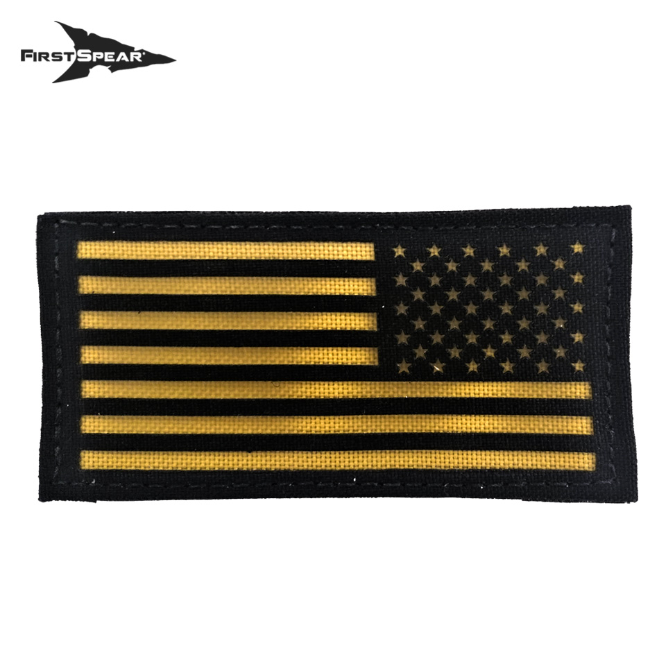 Cell Tag IFF Patch 2×4 American Flag Reverse - Letter Color Yellow : MultiCam / Yellow