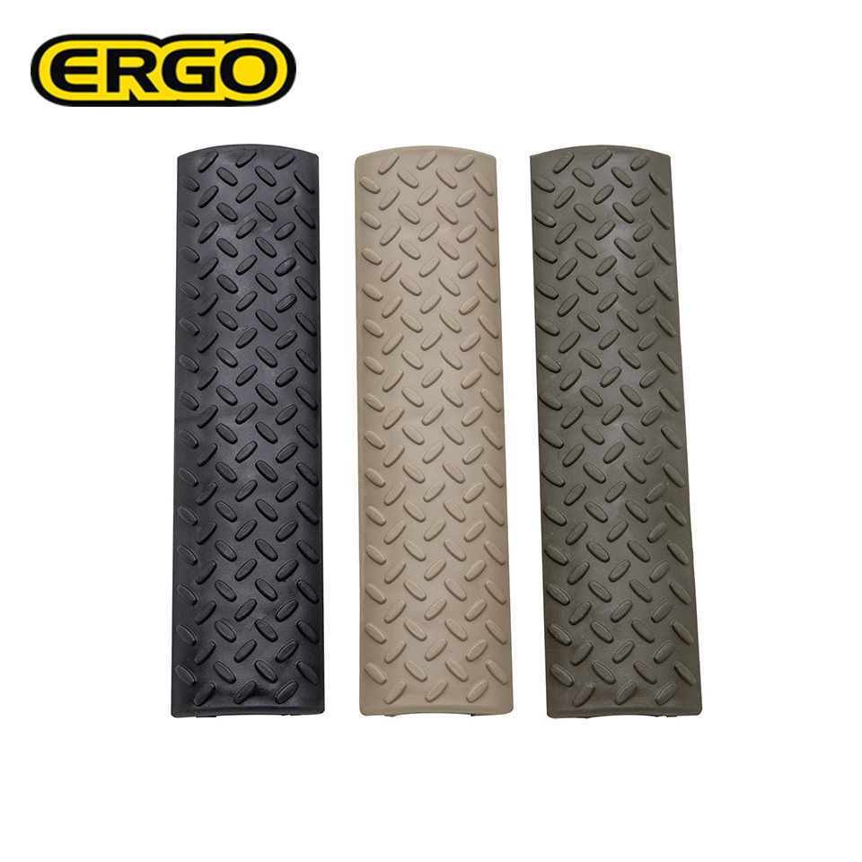 ERGO 15-SLOT DIAMOND PLATE FULL RAIL COVERS - 3 PACK : Black