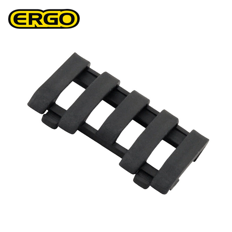 ERGO 5-SLOT LOW-PRO WIRE LOOM RAIL COVERS : Black