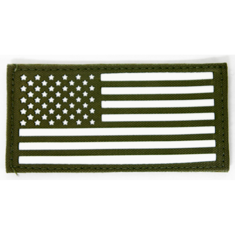 Cell Tag IFF Patch 2.x4" American Flag Standard : Manatee Grey