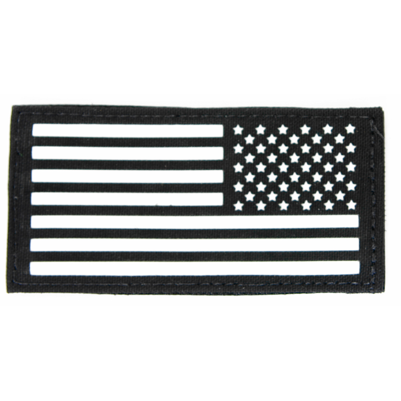 Cell Tag IFF Patch 2.x4" American Flag Reverse : Black